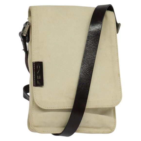 FENDI Shoulder Bag Canvas White Silver Auth - Picture 1 of 16